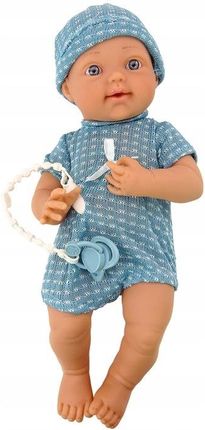 Leantoys Lean Toys Lalka Bobas W Niebieskim Ubranku Czapeczka Smoczek Kołderka - zdjęcie 2