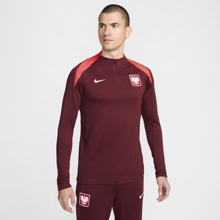 Męska Treningowa Koszulka Piłkarska Nike Dri-Fit Polska Strike Czerwony