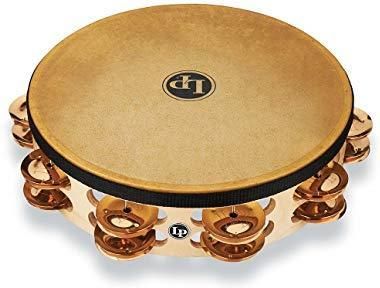 Latin Percussion Pro 10 tamburyn, brąz, podwójny rząd (LP384-BZ)