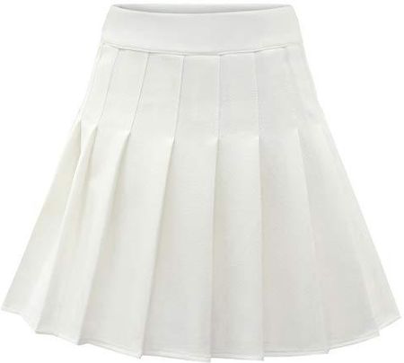 Dressystar damska spódniczka plisowana, rozciągliwa, solidna spódnica mini, tenisowa, 09 biały, XL