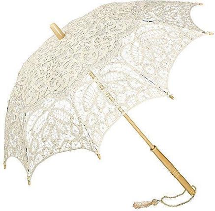 VON LILILIENFELD Koronkowa Parasol dla kobiet Vivienne w 12 kolorach, Kremowy, Diamètre : 80 cm; Longueur du manche : 78 cm, Parasol z wędką