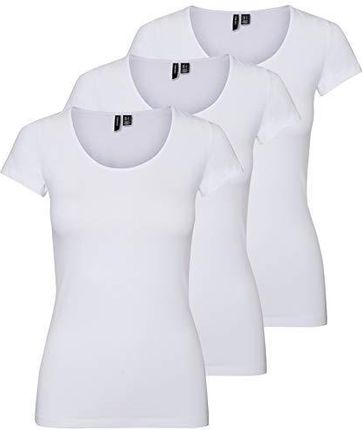 VERO MODA Damski T-shirt Vmmaxi My Ss Soft U-Neck Noos, biały (3 x Bright White), S