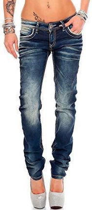 Baxx jeansy damskie z ozdobami Niebieski  26 28W  32L