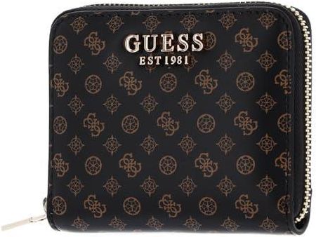 GUESS Emilee Small Zip Around Portfel Mocha Logo, Logo Mocha