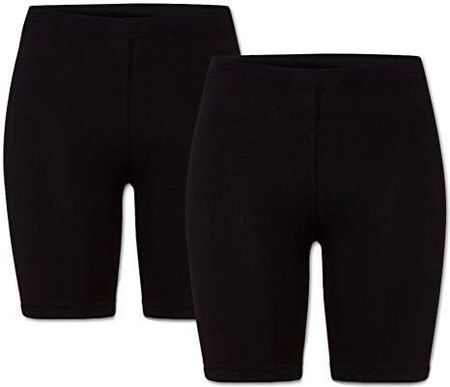 ORIGINAL BASICS Damskie krótkie legginsy (1-3 opakowania) spodnie kolarskie bawełna OEKO-TEX® 100, 2 sztuki (czarne), 36-38