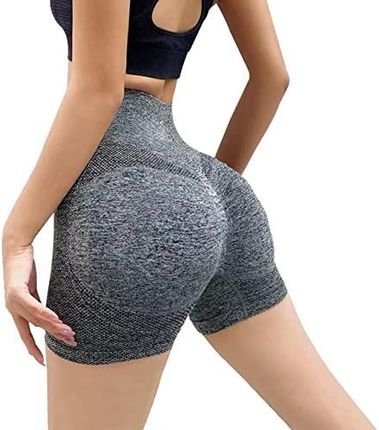 KONFEN Damskie krótkie spodenki sportowe, bezszwowe, krótkie legginsy, wysoka talia, push up, spodnie sportowe, hotpants Biker Gym Cycling Yoga Shorts