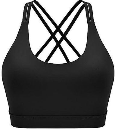 Oufusilk Biustonosz sportowy, mocne trzymanie, biustonosz bez fiszbin, wygodny biustonosz sportowy Top Cross Back Design Push Up, do fitnessu, trening