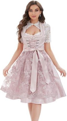 Goxozzy Dirndlblouse Voor Dames, Dirndlblouse Met Kant, Dirndlblouse, Kanten Dirndl, Deze Retro Jurk Met Fijn Kant Is Prachtig (DE/NL/SE/PL, Numeriek, 34, Regular, Regular, Wit