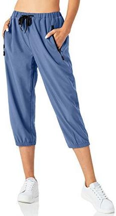 Butrends Lekkie spodnie jogger capri damskie szybkoschnące spodnie treningowe 3/4 fitness krótkie spodnie do biegania Casualowe spodnie trekkingowe z
