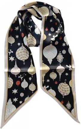 GIMIRO Jedwabny szal satynowy 148 x 13,5 cm krawat dwuwarstwowy ściągacz do marynarki, płaszcza, sukienki, 56#Balon Black, 148cm x 13,5cm