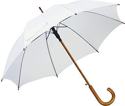 Notrash2003 automatyczny parasol z drewnianym uchwytem o średnicy 103 cm, biały, 103 cm