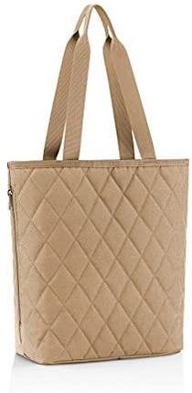 reisenthel Classic Shopper M – przestronna torba na zakupy i elegancka torebka w jednym – wykonana z wodoodpornego materiału, Romb imbir, m, Classic S