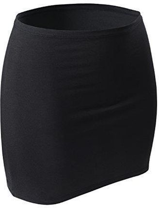 CFLEX Variotube damska spódnica na nerki, przedłużka koszulki, mini spódniczka z bawełny, Jet Black, M-L