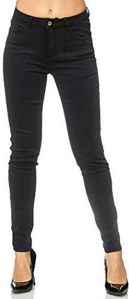 Elara Ladies Stretch Pants Skinny Jeans Elastyczny Chunkyrayan G09 Black 34 (XS)