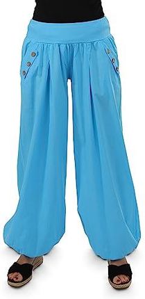 Malito - damskie spodnie z pompkami - lekkie spodnie materiałowe na plażę i na co dzień - luźne spodnie rekreacyjne na lato - luźne spodnie alladynki