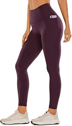 CRZ YOGA Damskie Legginsy Treningowe Butterluxe 25 Cali - Spodnie Do Jogi Z Wysokim Stanem Z Kieszeniami Buttery Soft ciemny fiolet L