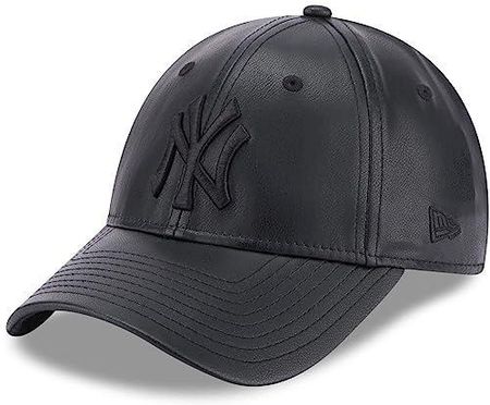 New Era 9Forty damska czapka - skóra ekologiczna New York Yankees czarna, Czarny, Rozmiar uniwersalny