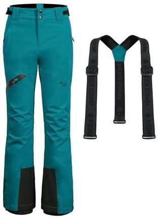 Pioneer Camp Damskie wodoodporne spodnie narciarskie z odpinanymi ramiączkami, szczelne szwy, spódnica, przeciwśnieżna, spodnie turystyczne, snowboard
