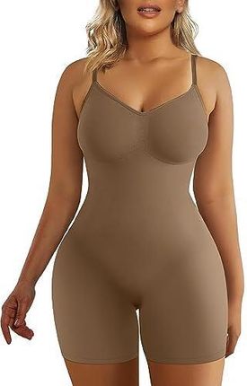 SHAPERX Odchudzające body wyszczuplające brzuch damski body wyszczuplający bielizna modelująca body, br?zowy, L/XL