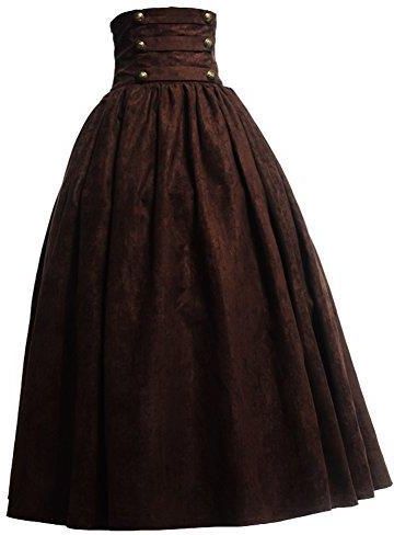 BLESSUME Gothic/Lolita/Steampunk-wandelrok met hoge taille, Groen, S