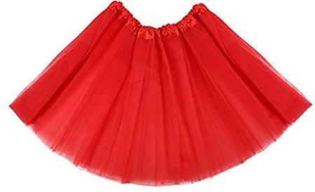 Damska tiulowa spódnica tutu w stylu vintage, lata 50., tiulowa spódnica do tańca bąbelkowego, elastyczna, 3-warstwowa na imprezę halloweenową, Czerwo