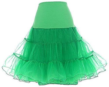 DRESSTELLS damska halka halka obręcz spódnica podkoszulek krynolina na sukienkę rockabilly z lat 50 Green M