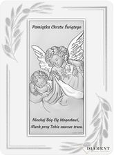 Sovrani Srebrny obrazek na Chrzest Pamiątka Chrztu Świętego Anioł Stróż 9,5x13 cm 6657OP/1