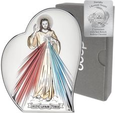 Dono Obrazek srebrny Jezus Miłosierny - Jezu Ufam Tobie kolorowy DS67C