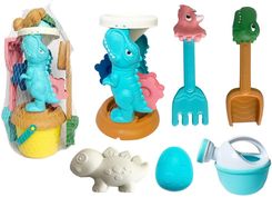 Lean Toys Zestaw Zabawek Do Piasku Młynek Wiaderko Foremki Dinozaury