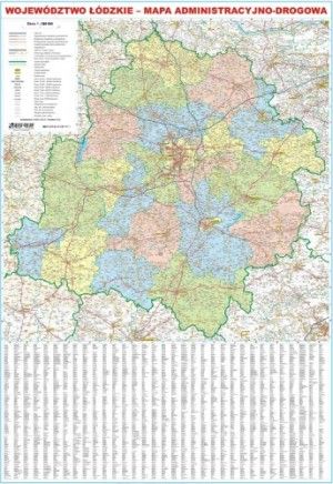 Wojew Dztwo Dzkie Mapa Cienna Administracyjno Drogowa Ekograf Ceny I Opinie