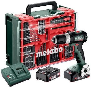 Akumulatorowa wiertarko-wkrętarka udarowa Metabo SB 18 L BL Set Mobilny warsztat + 2 akumulatory Li-Power 18V/2.0Ah