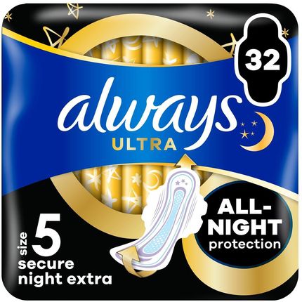 Always Podpaski Ultra Secure Night Extra Rozmiar 5 32 Sztuki - zdjęcie 2