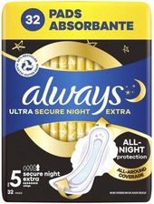 Zdjęcie Always Podpaski Ultra Secure Night Extra Rozmiar 5 32 Sztuki - Pieńsk
