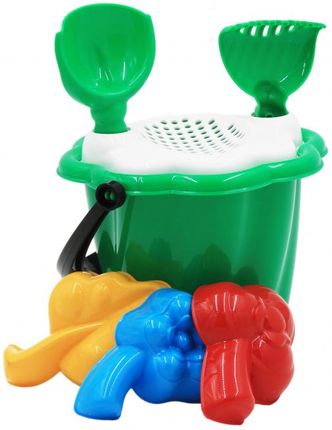 Bączek Zestaw Do Piasku Dla Dzieci Wiaderko Grabki Łopatka I 3 Foremki Produkt Polski M058461 - zdjęcie 4