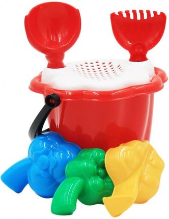 Bączek Zestaw Do Piasku Dla Dzieci Wiaderko Grabki Łopatka I 3 Foremki Produkt Polski M058461 - zdjęcie 3