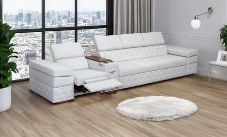 Sofa Infinity Pik Glamour z funkcją spania, 4 osobowa funkcją relax i barkiem