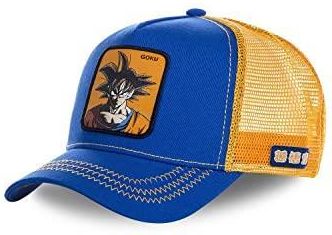 Capslab Son Goku Trucker Cap Dragon Ball Z czapka z daszkiem, niebieski/żółty, jeden rozmiar