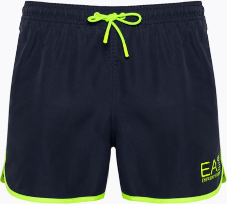 Ea7 Emporio Armani Szorty Kąpielowe Męskie Water Sports Core Piping Blu Navy/Fluo Lime