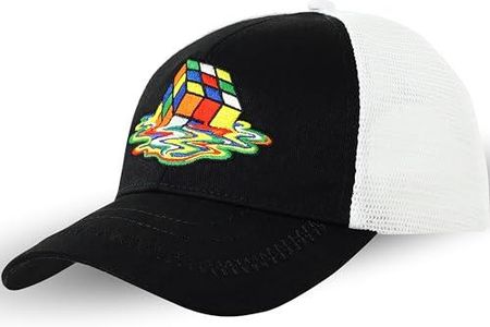 EXPRESS-STICKEREI Czapka Trucker z motywem kostki Rubika – regulowana czapka z daszkiem Urban Basecap – czapka bejsbolowa – czapka z siatki z zamknięc