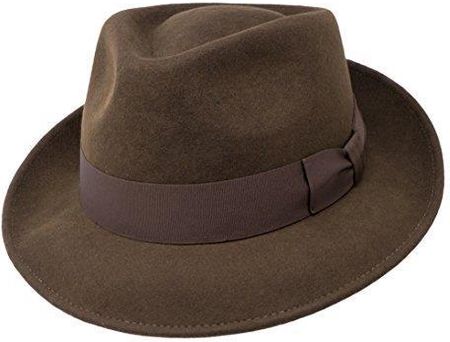 Borges & Scott B&S Premium Doyle kapelusz Teardrop Fedora - 100% filc wełniany – idealny do podróży – odporny na działanie wody – uniseks, ciemnobrązo