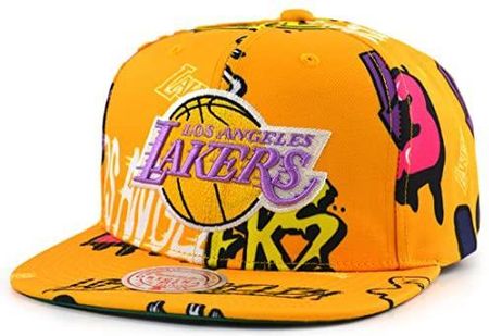 Mitchell & Ness NBA zestaw naklejek Snapback Cap Los Angeles Lakers Yellow, żółty, jeden rozmiar