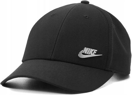 Czapka Męska Nike Metal Z Daszkiem Swoosh Czarna Bejsbolówka Metalowe Logo