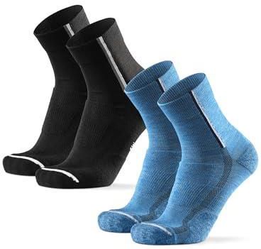 DANISH ENDURANCE Skarpety Rowerowe z Wełny Merino 2-PACK Zestaw (1x Czarny, 1x Niebieski) 43-47