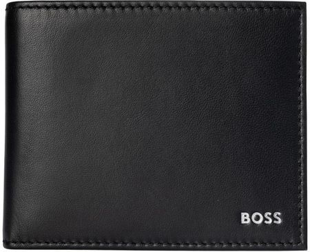 HUGO BOSS pojemny męski portfel skórzany BLACK