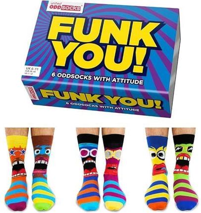 United Oddsocks Funk You Box of 6 Odd Socks for Men - UK 6-11 EUR 39-46