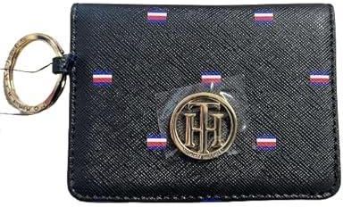 Tommy Hilfiger Portfel na karty Uchwyt na klucze Prawdziwa skóra czarny z logo, Czarny (Black), Tarjetero, Casual