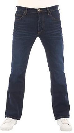 Lee Męskie dżinsy Bootcut Denver niebieskie spodnie jeansowe męskie bawełna stretch denim niebieski w30 w31 w32 w33 w34 w36 w38 w40 w42 w44, Dark Blue