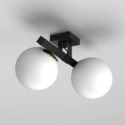 Luminex Lampa Sufitowa 2 Klosze Kule Czarno-Złota Idris Ii (2,3090002E+16)