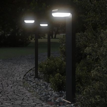 vidaXL Zewnętrzne Lampy Stojące 3szt. Czarne 80cm Aluminium 4006340