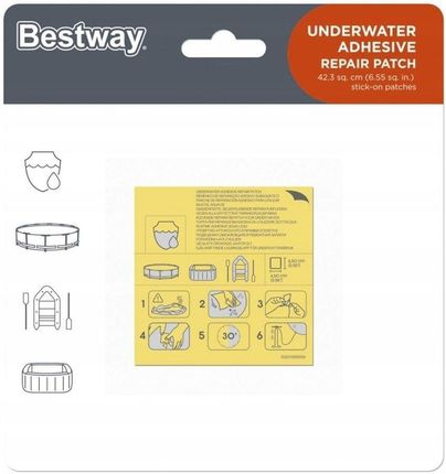 Bestway Zestaw Łatek Naprawczych Basen Materac Łatki Samoprzylepne 10 Sztuk 62091 